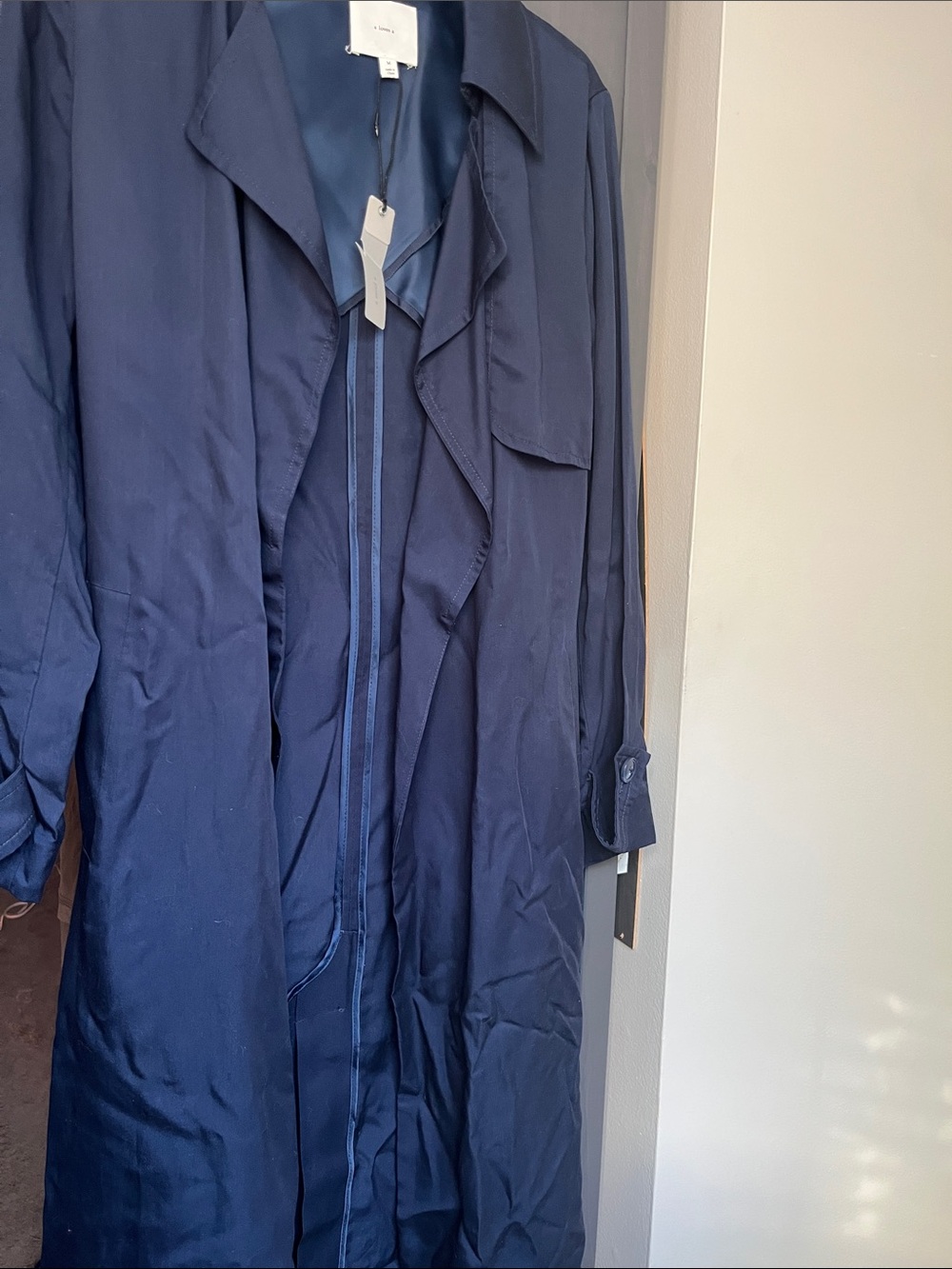 A loves A Elegant Navy Blue light Trench Coat